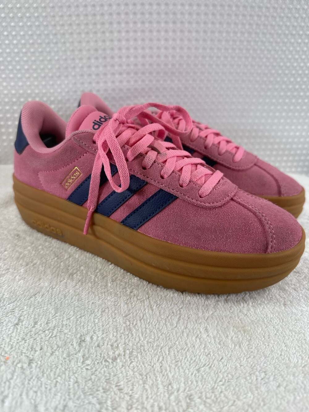 adidas VL Court Base Platform Pink Navy Gum Sneakers Women's Size 5